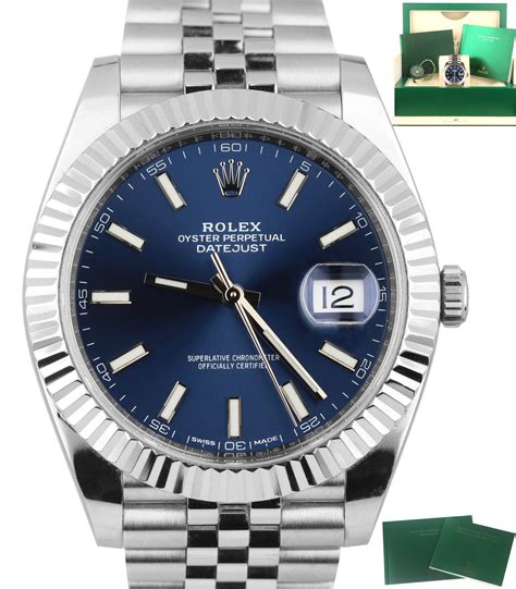 rolex datejust 41mm blue face.